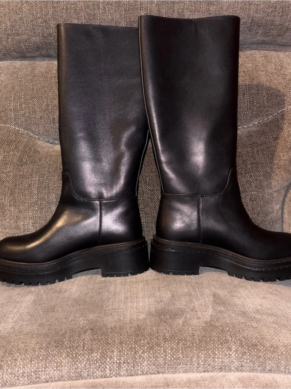 Prada Black Leather Over-the-Knee Platform Boots